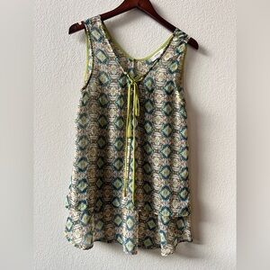 Umgee Hi-Lo Flowy Sheer Tank Top Blouse